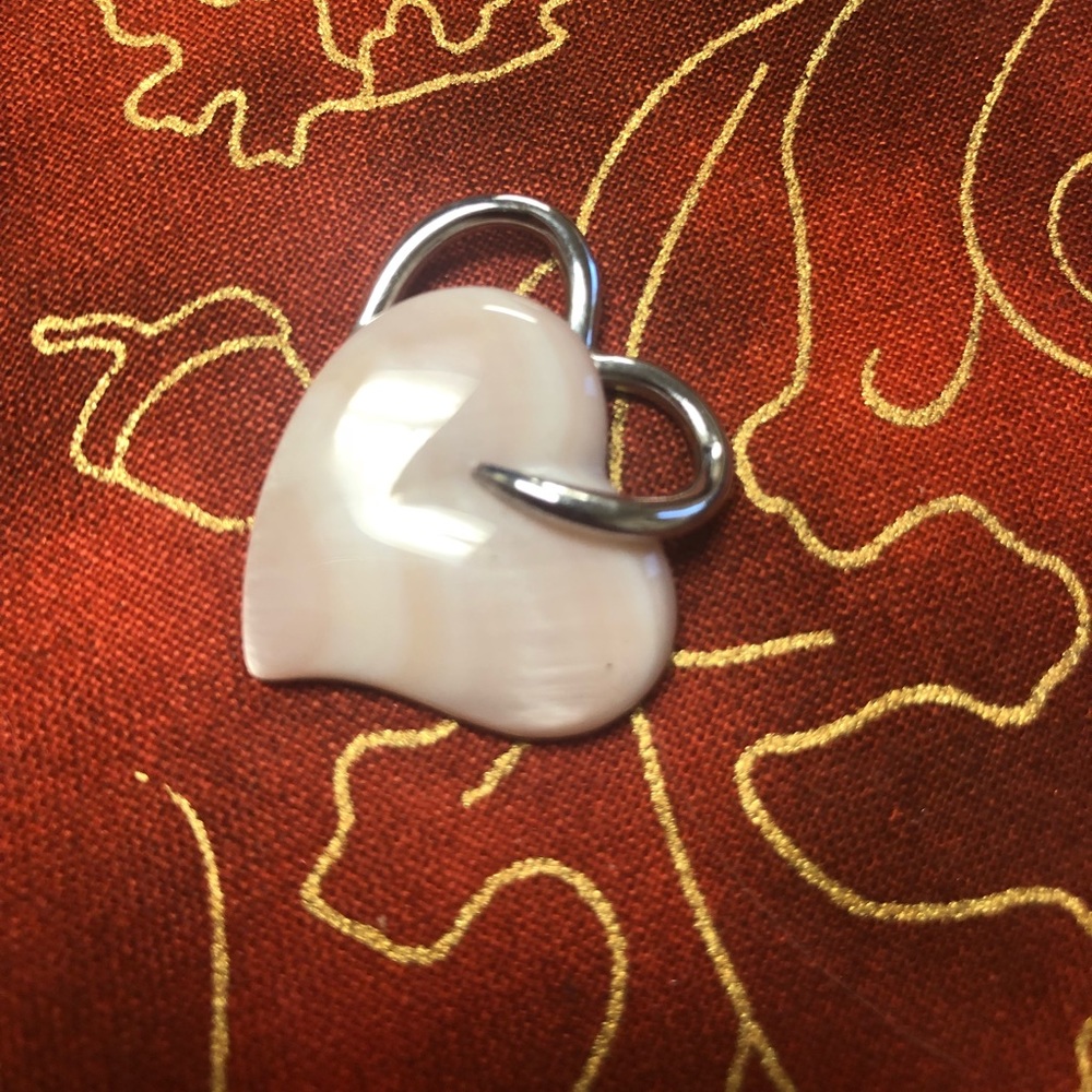 Zales Rose Quartz & Silver Heart pendant